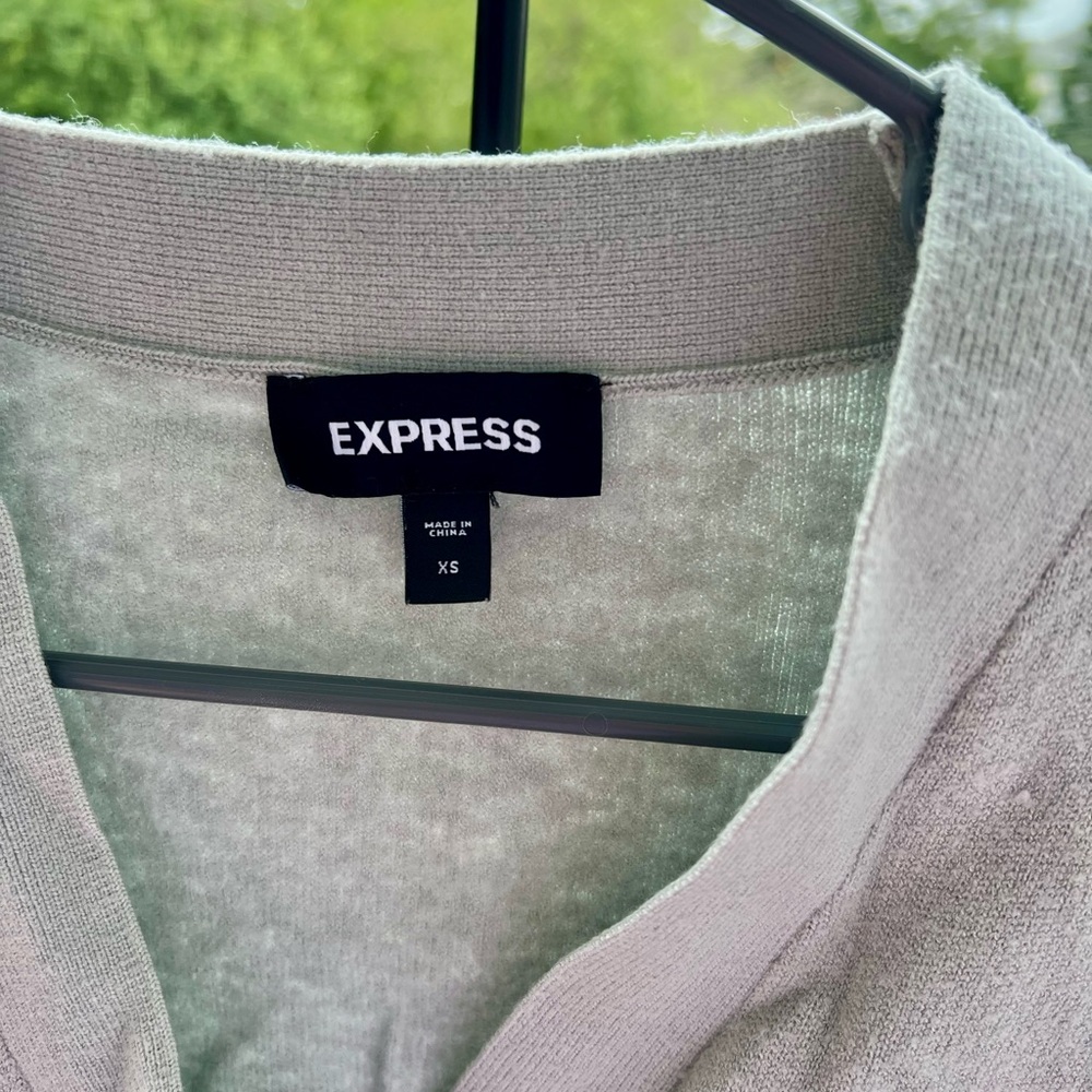 Express Gray V-Neck Sweater